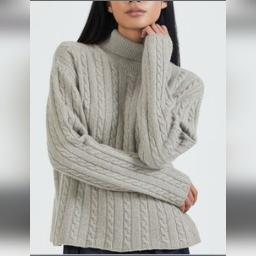 ATM Luxe Wool Cashmere Cable Knit Sweater